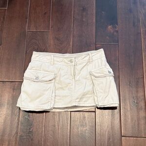 Garage Cream Denim Skirt